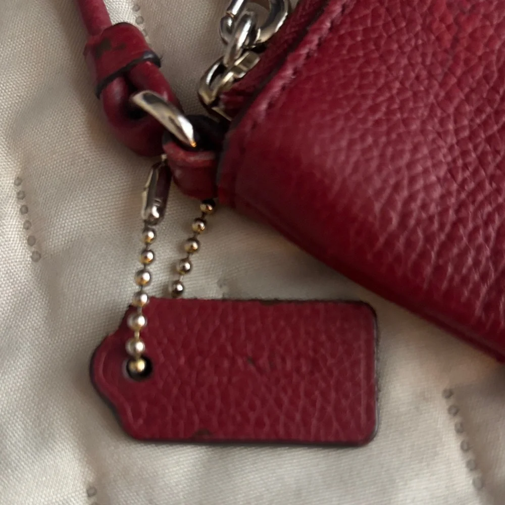 Coach Burgundy Leather Wristlet